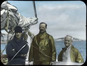 Image of MacMillan, Dr. Grosvenor, Dr. Grenfell  at Battle Harbor, Labrador